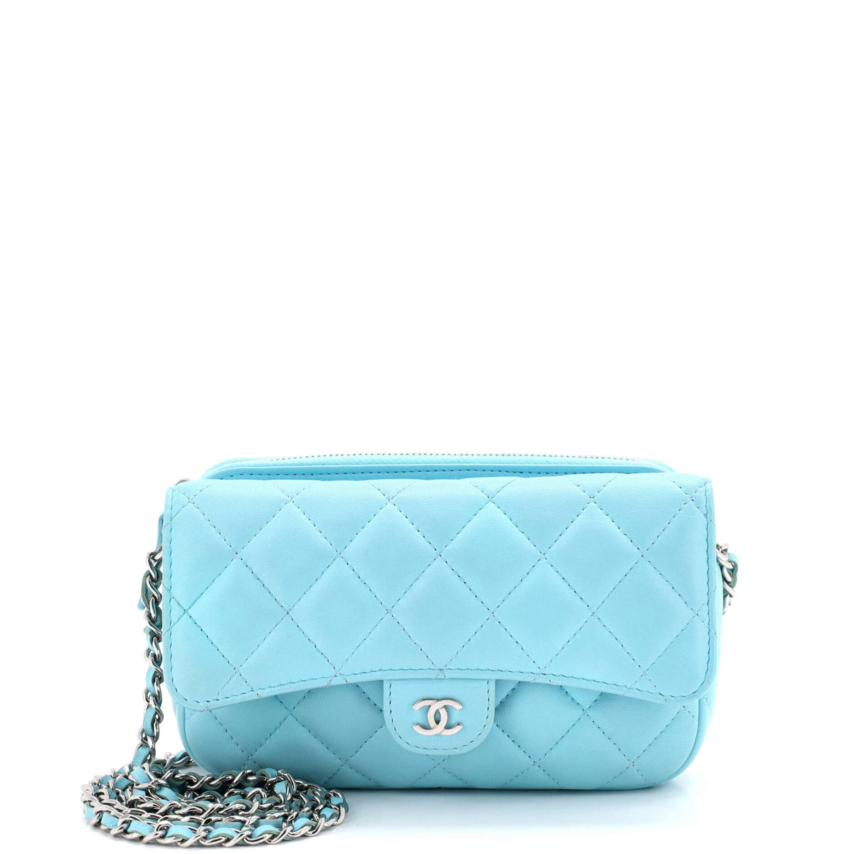 Chanel CHANEL Classic Flap Phone Holder with Chain Quilted Lambskin