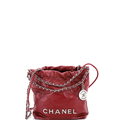 CHANEL 22 Chain Hobo Quilted Calfskin Mini