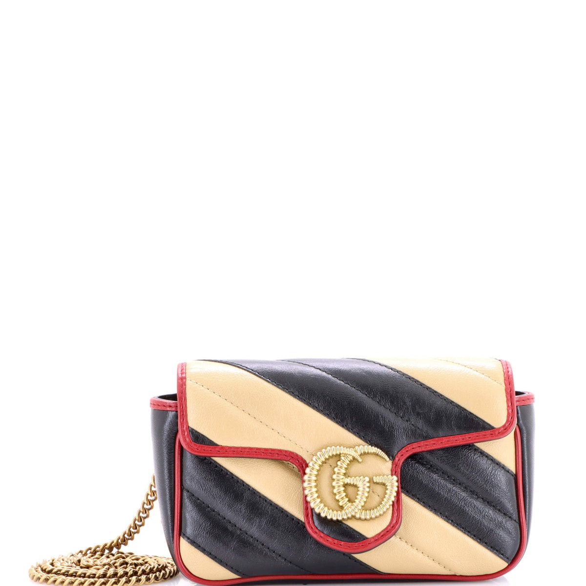 Gucci GUCCI GG Marmont Flap Bag Diagonal Quilted Leather Mini