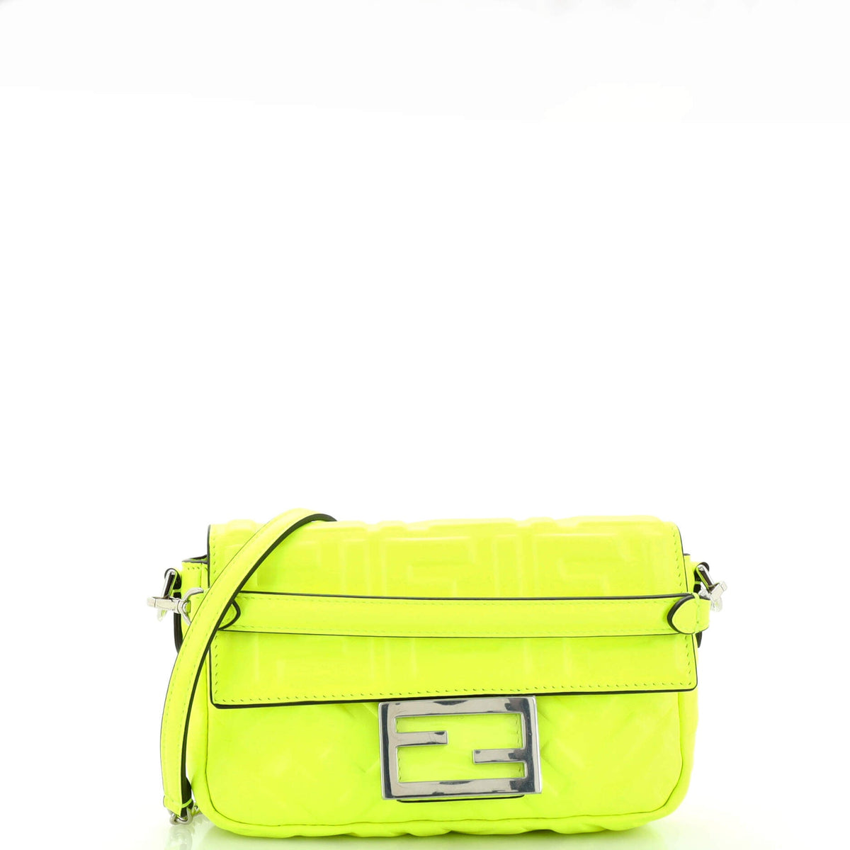 Fendi FENDI Baguette NM Bag Zucca Embossed Leather Mini