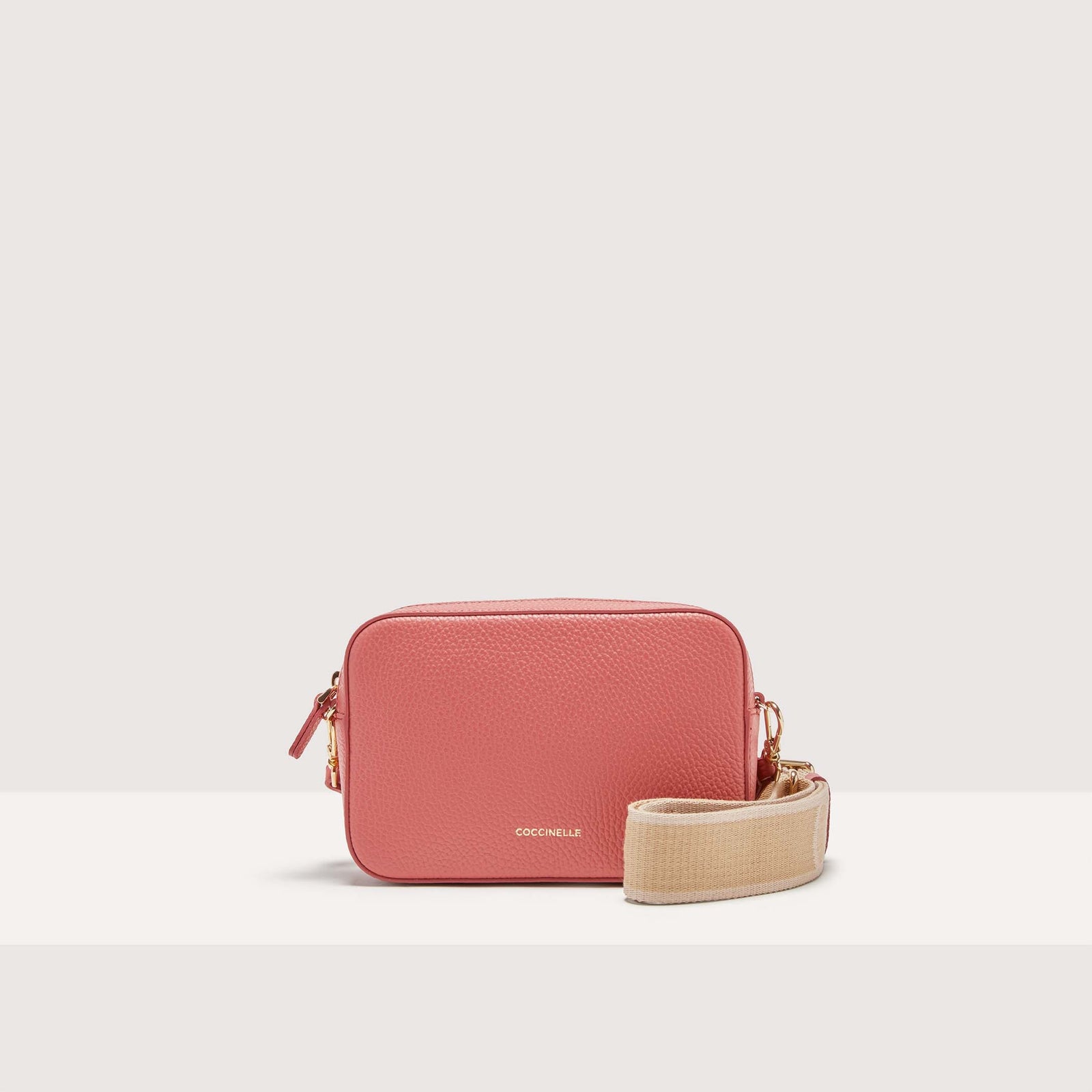 Coccinelle Grained Leather Crossbody Bag Tebe Small