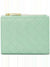 Women's Intreccio Zipped Wallet Raffia, Golden Hardware in Green | 742330VCPP3