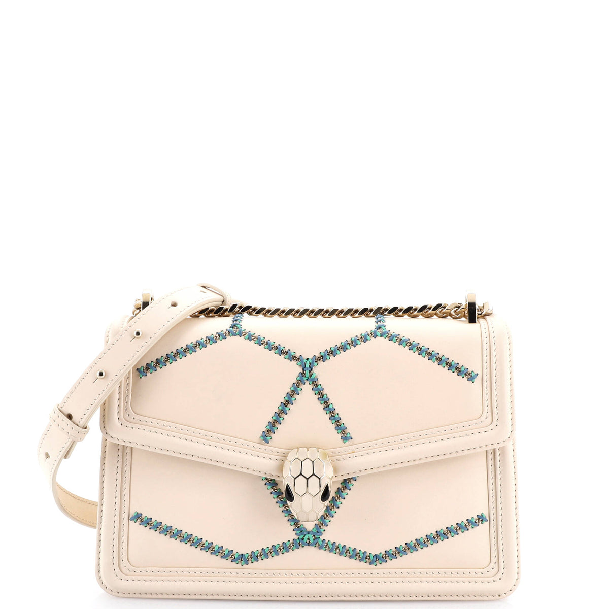 Bvlgari BVLGARI Serpenti Forever Shoulder Bag Whipstitched Leather Small