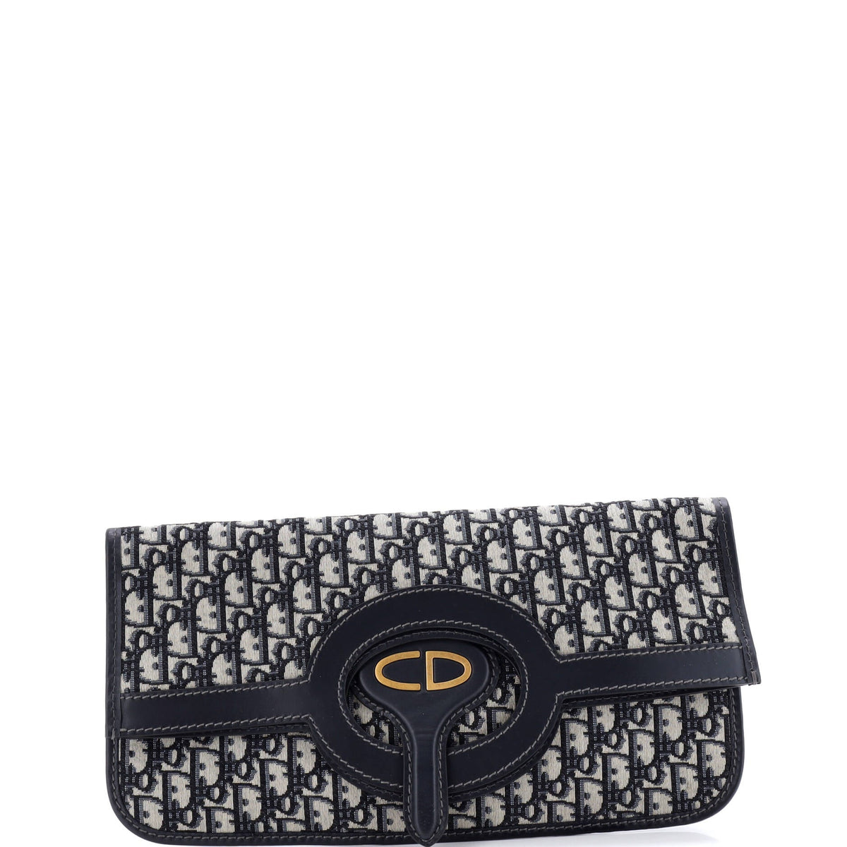 Christian Dior Fold Over Clutch Oblique Canvas