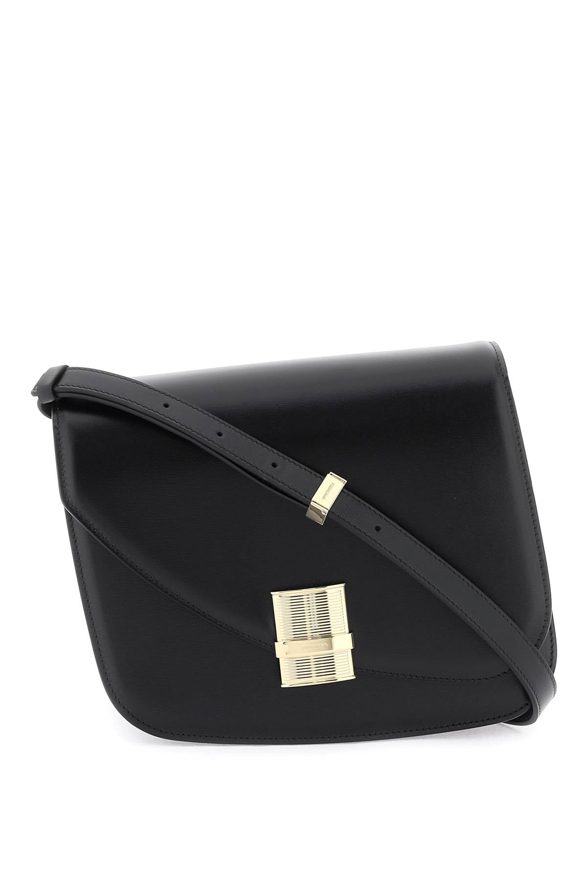 Ferragamo Women's Fiamma Crossbody Bag (M) in Black | 2167980769381