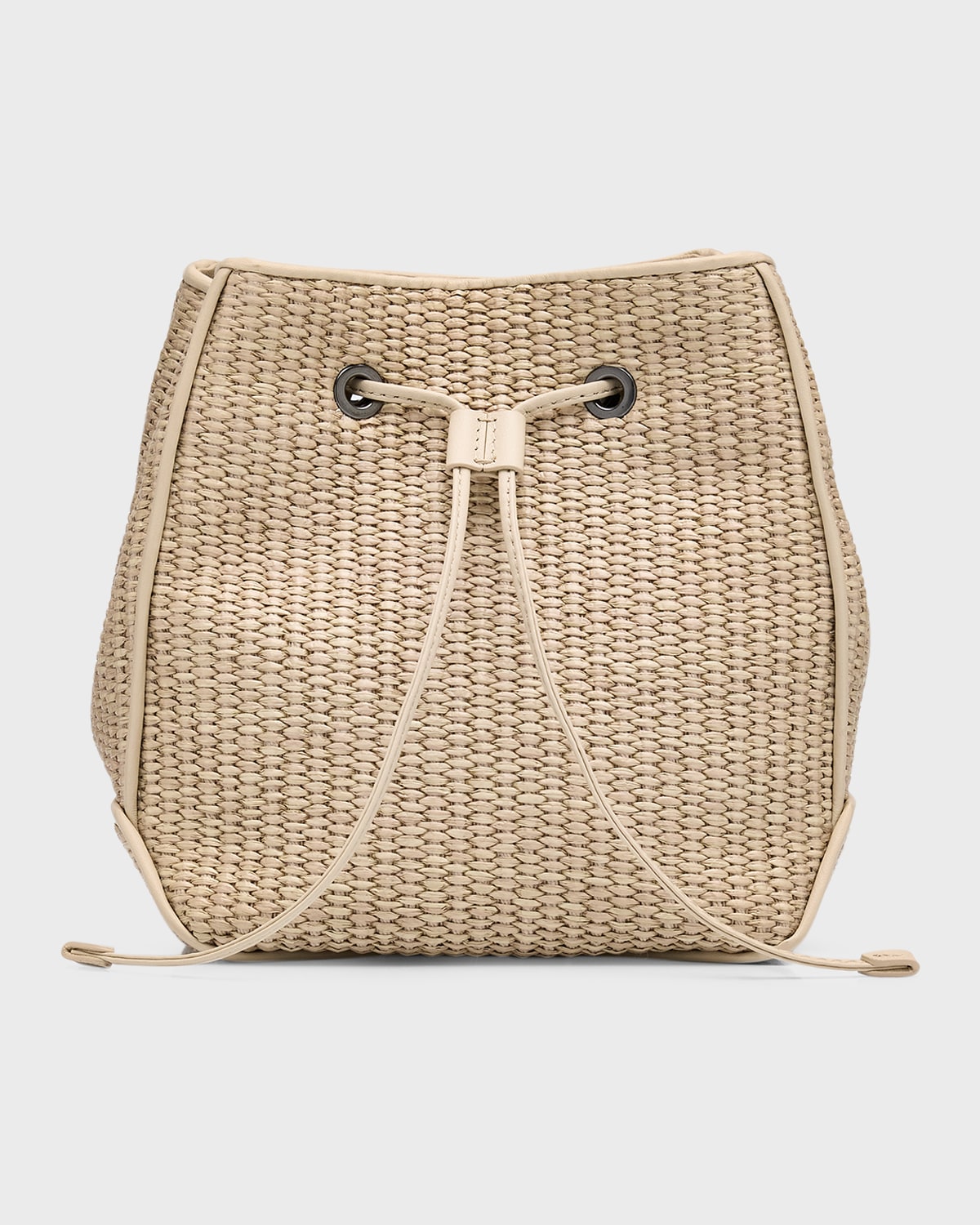 Brunello Cucinelli Small Drawstring Raffia Bucket Bag