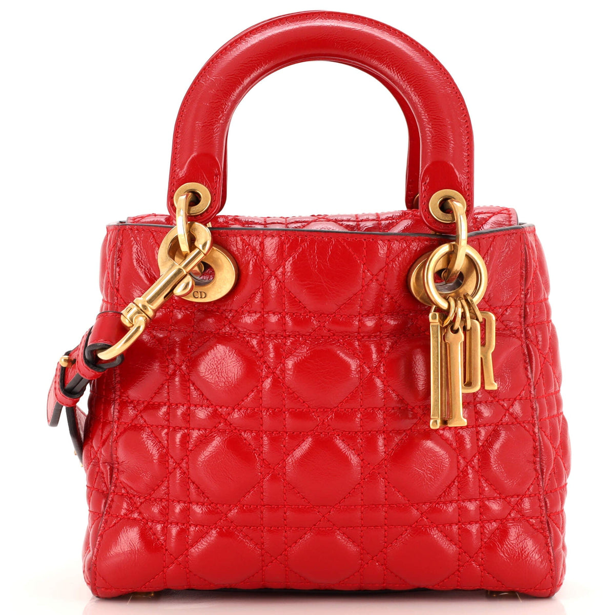 Christian Dior My Lady Dior Bag Cannage Quilted Crinkled Patent