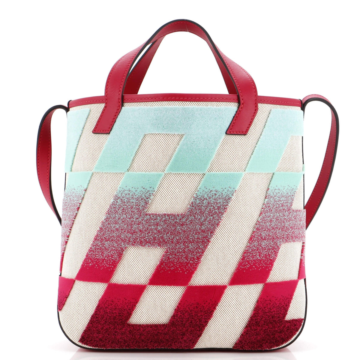 Hermès Cabas H en Biais Tote Tufted Motif Canvas with Leather 27