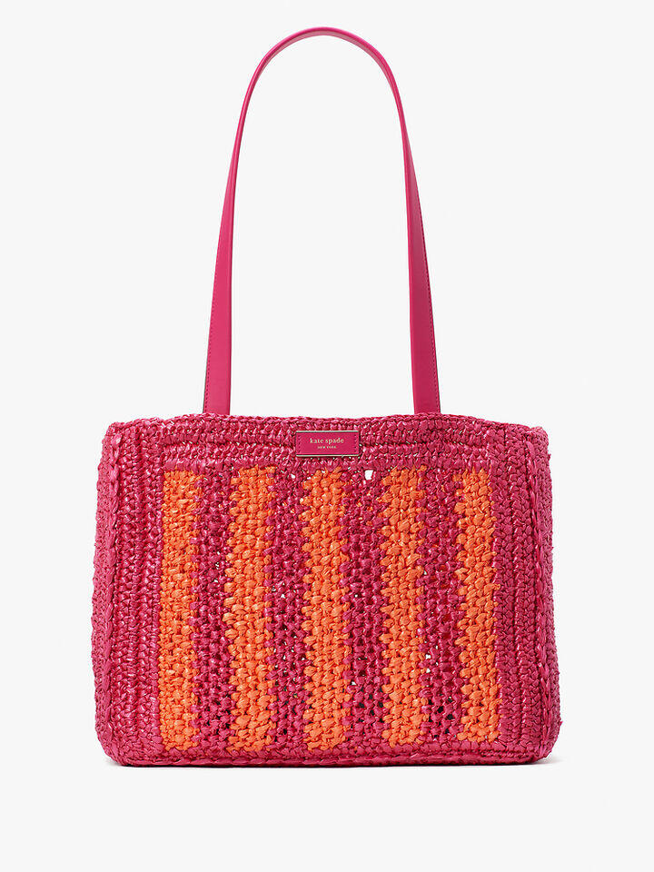 Kate Spade Au Eden Striped Crochet Large Tote