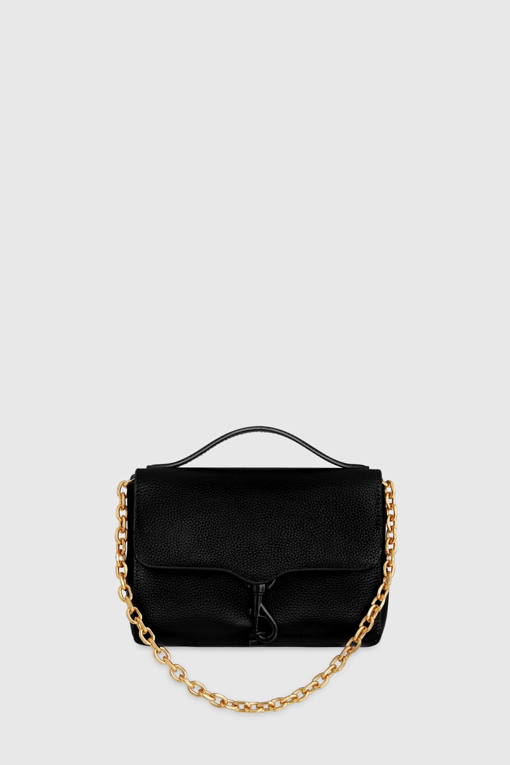 Rebecca Minkoff Megan – Schwarze Tasche mit Tragegriff und Kette