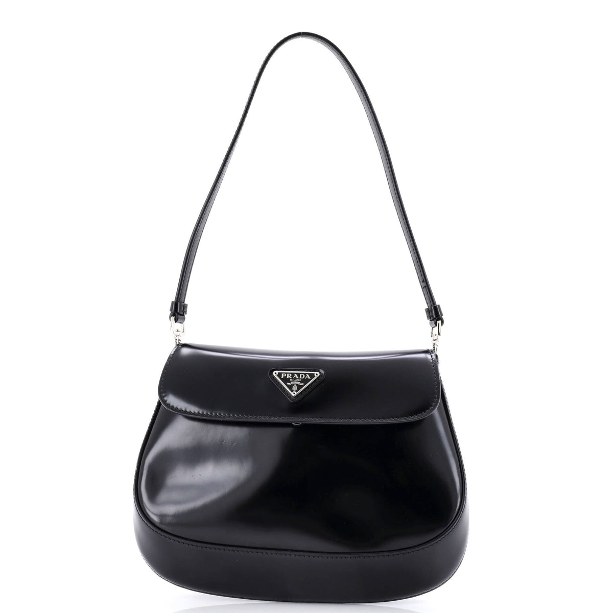 Prada PRADA Cleo Flap Shoulder Bag Spazzolato Leather Small