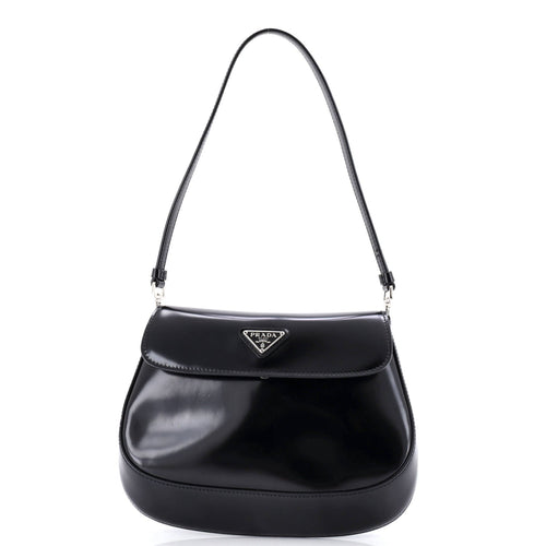 PRADA Cleo Flap Shoulder Bag Spazzolato Leather Small