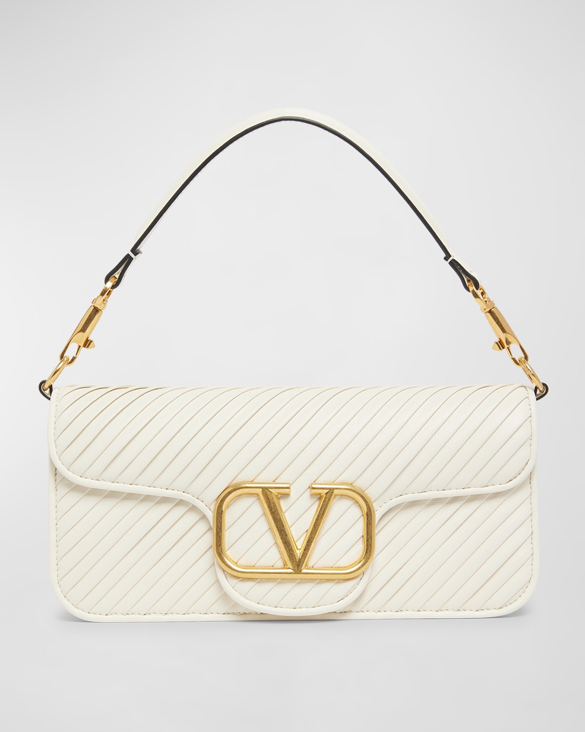 Valentino VLOGO Plisse Leather Chain Shoulder Bag