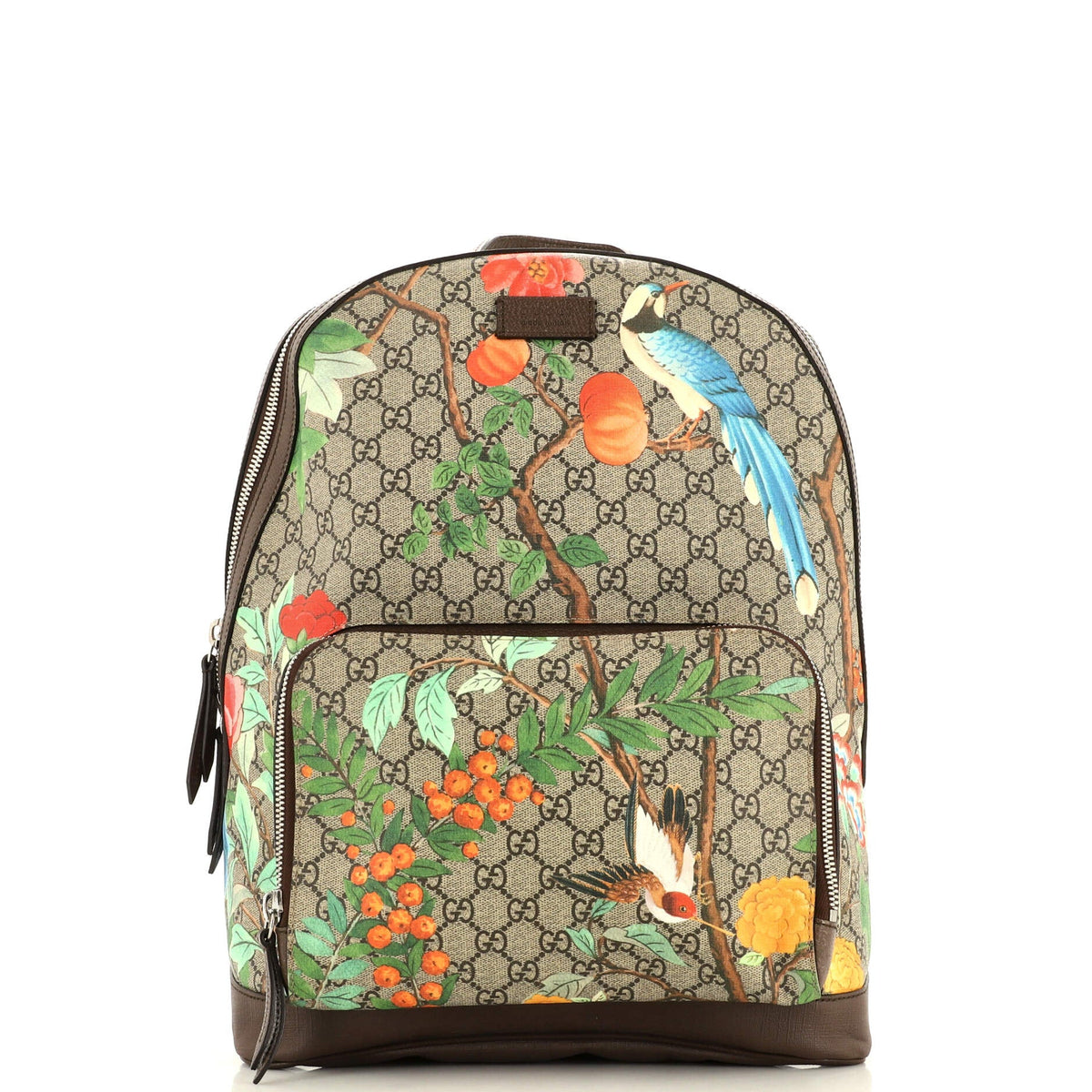 Gucci GUCCI Zip Pocket Backpack Tian Print GG Coated Canvas Medium