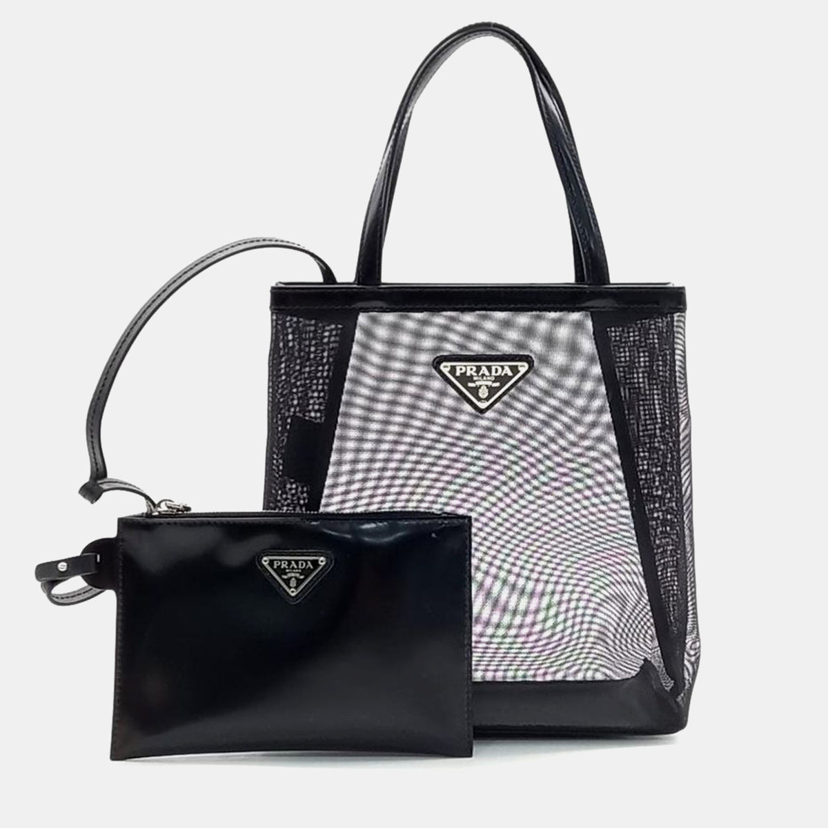Prada sequin mesh tote bag