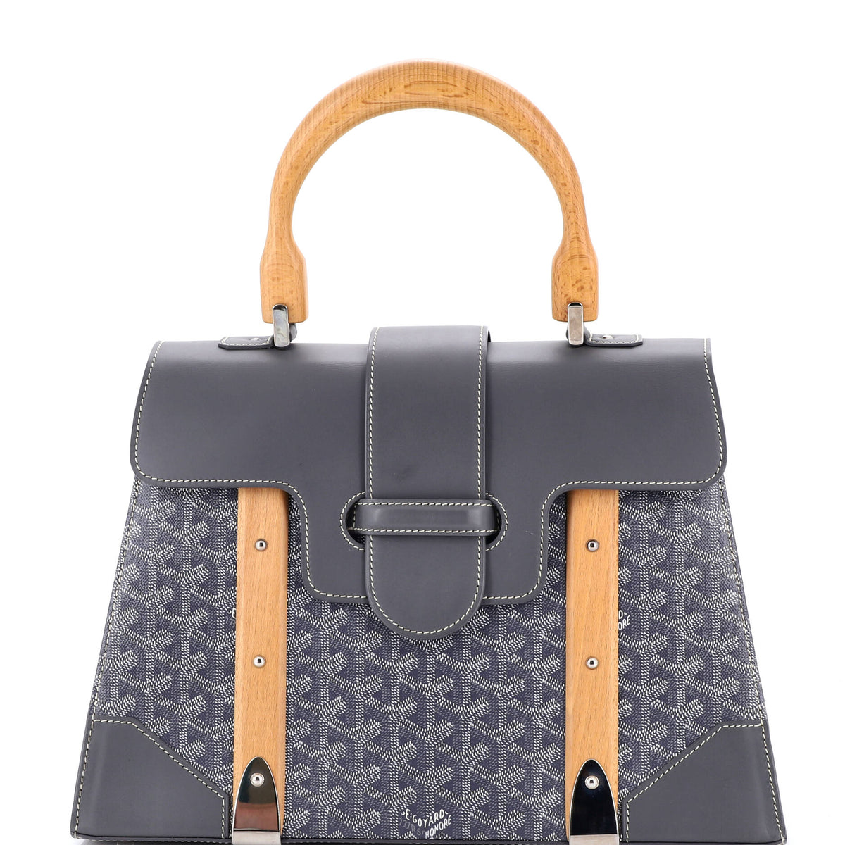 Goyard GOYARD Saigon Top Handle Bag Coated Canvas with Leather MM