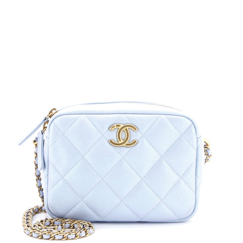CHANEL My Perfect Adjustable Chain Camera Bag Quilted Iridescent Caviar Small