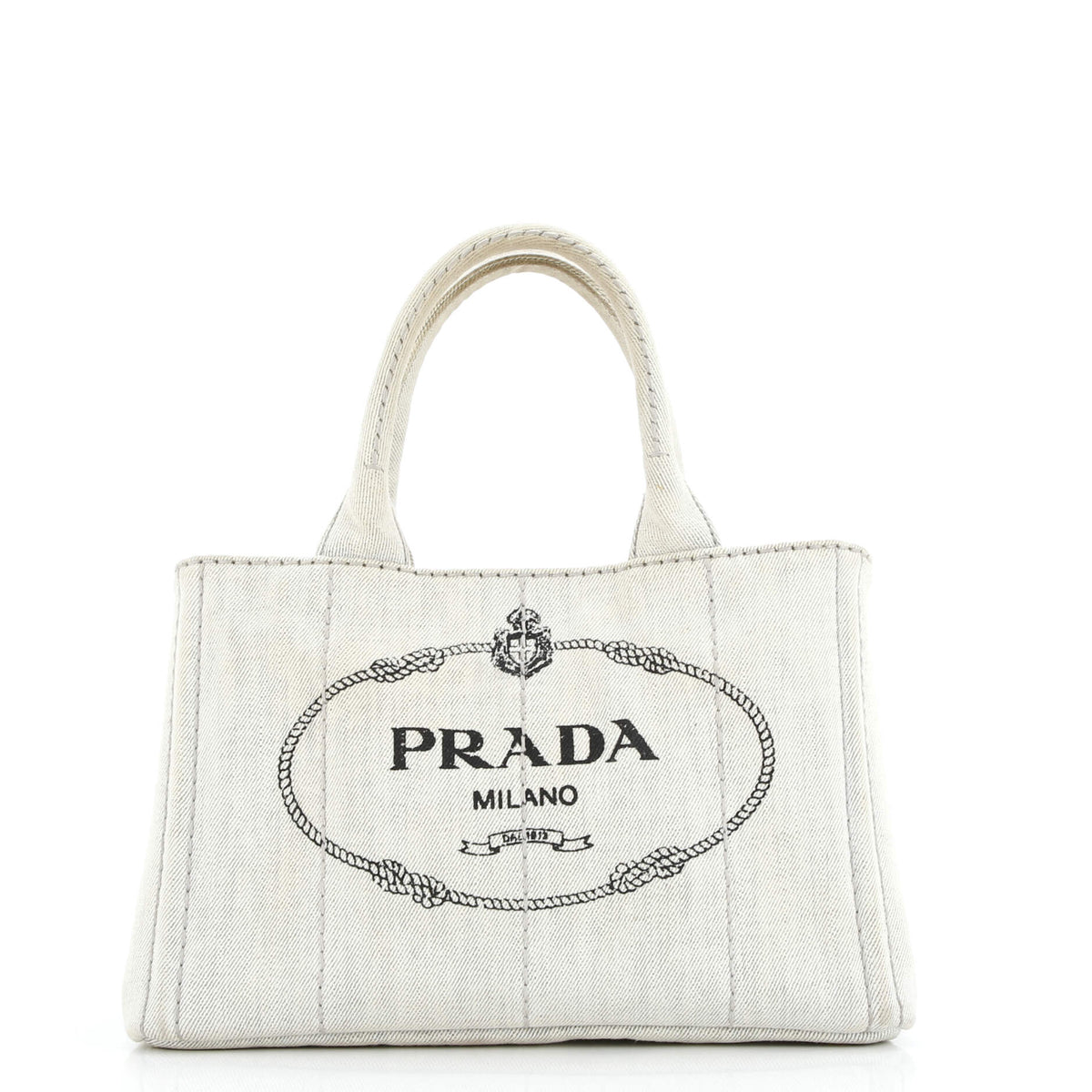 Prada PRADA Canapa Convertible Tote Denim Mini