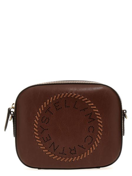 Stella Mccartney Women's Mini Logo Raffia Crossbody Bag in Brown | 700266WP0272