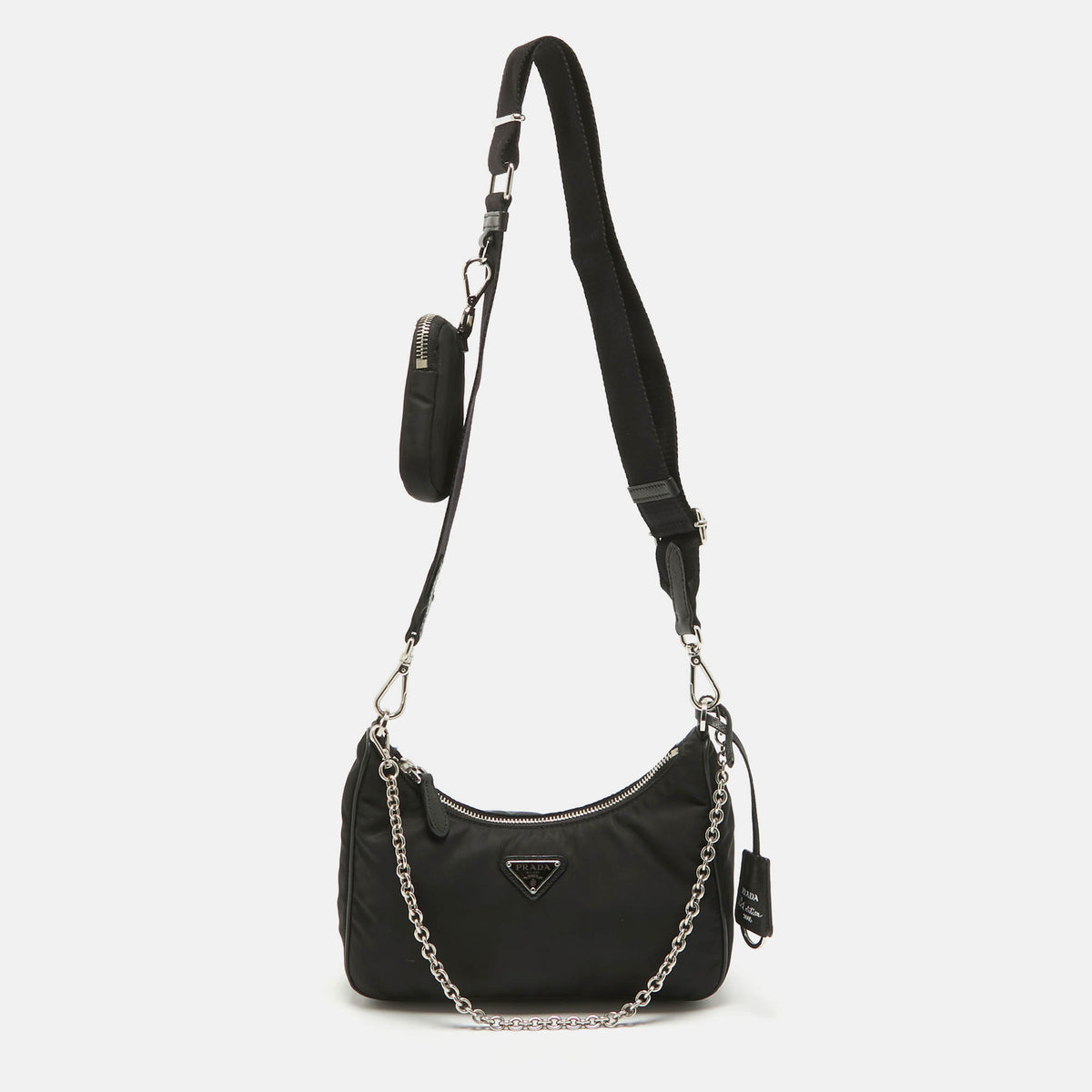 Prada Black Nylon and Leather Re-Edition 2005 Crossbody Bag