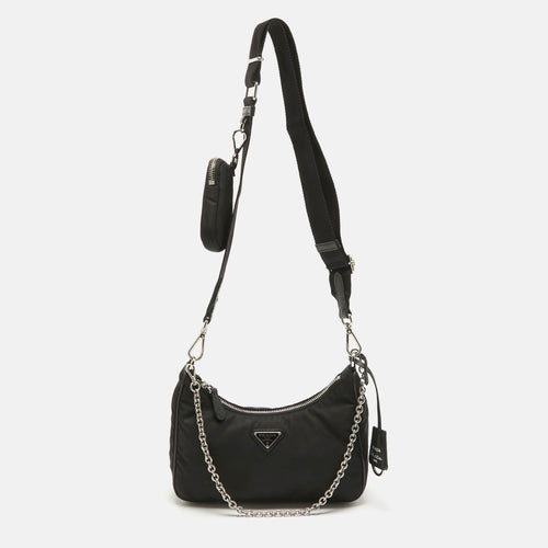 Black Nylon and Leather Re-Edition 2005 Crossbody Bag