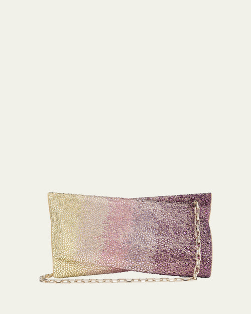 Loubitwist Small Strass Suede Clutch Bag