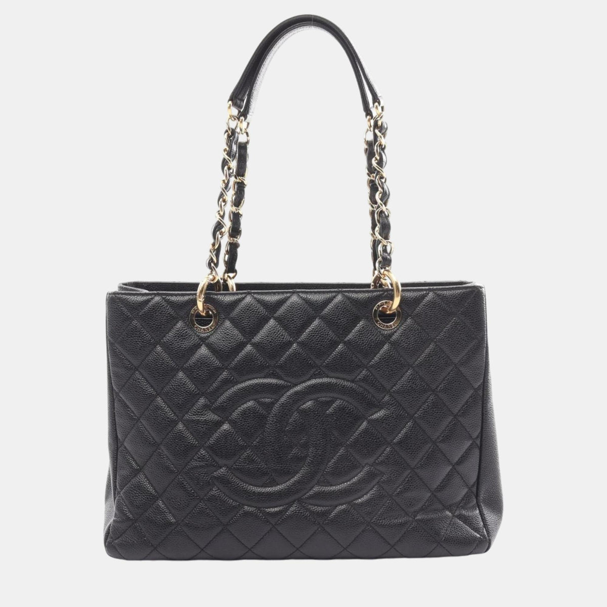 Chanel Black Caviar Skin Matelasse Grand GST Tote Bag