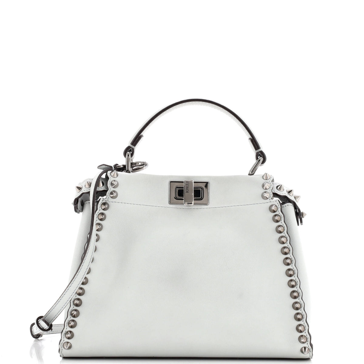 Fendi FENDI Peekaboo Bag Leather with Studded Detail Mini