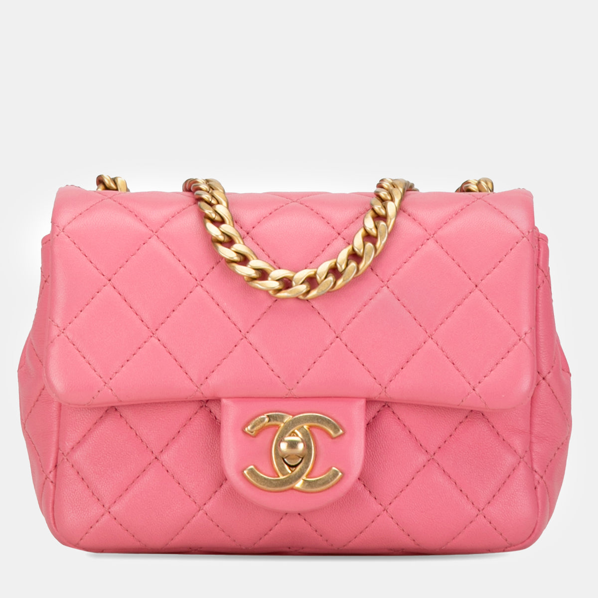 Chanel Mini Square Lambskin Pearl Samba Flap
