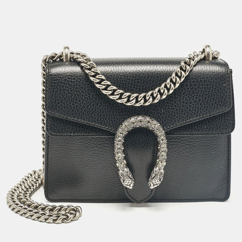 Black Leather Mini Dionysus Shoulder Bag