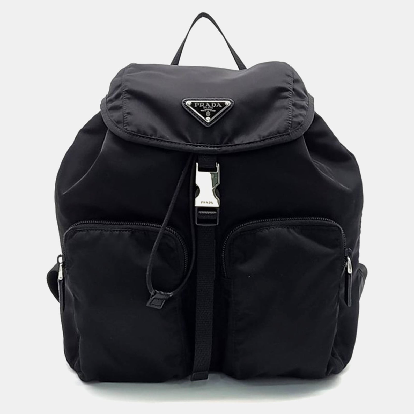 Prada Black Nylon Vela Large Backpack