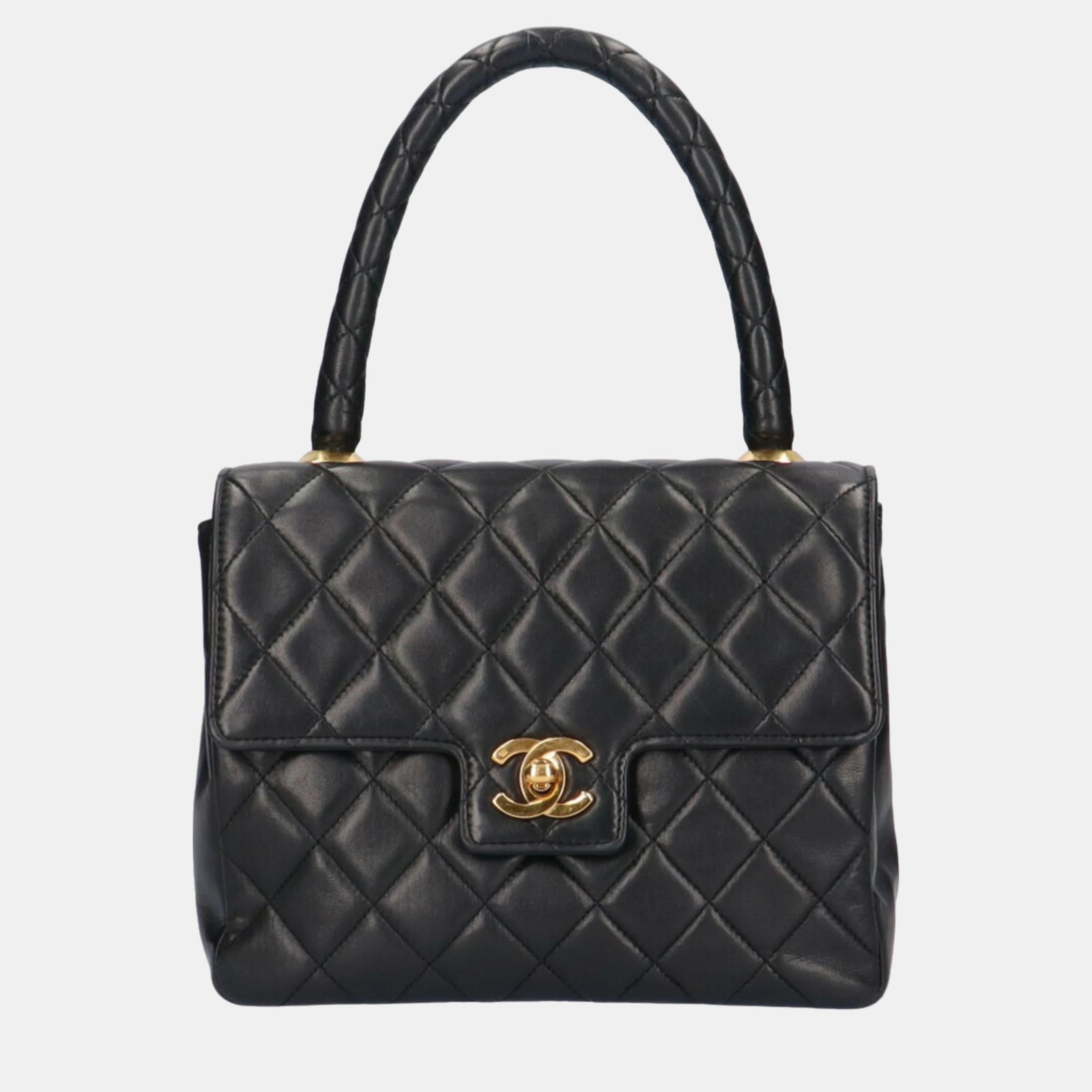 Chanel Sac à main Kelly en cuir noir