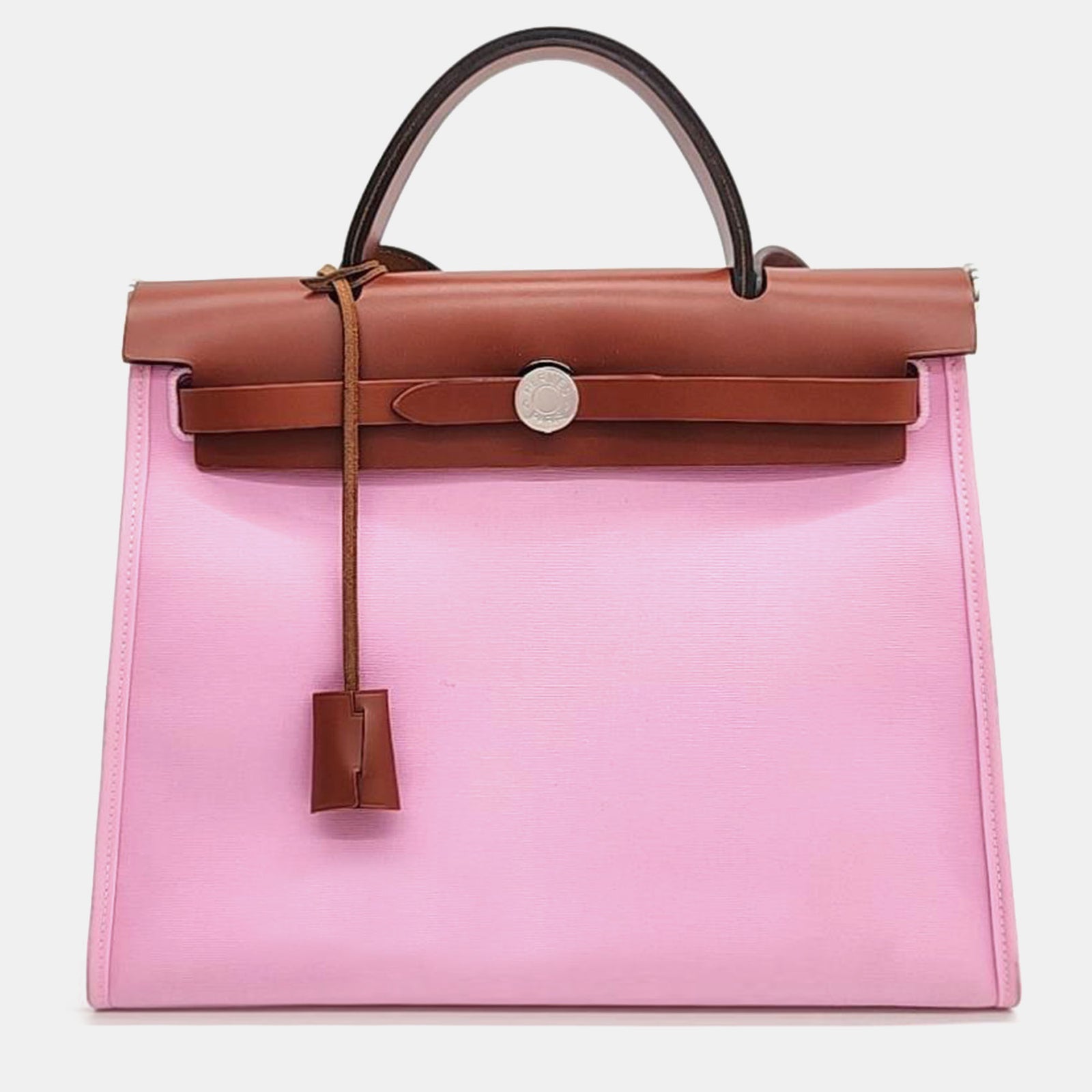 Herm?s Petit sac Herbag en cuir rose