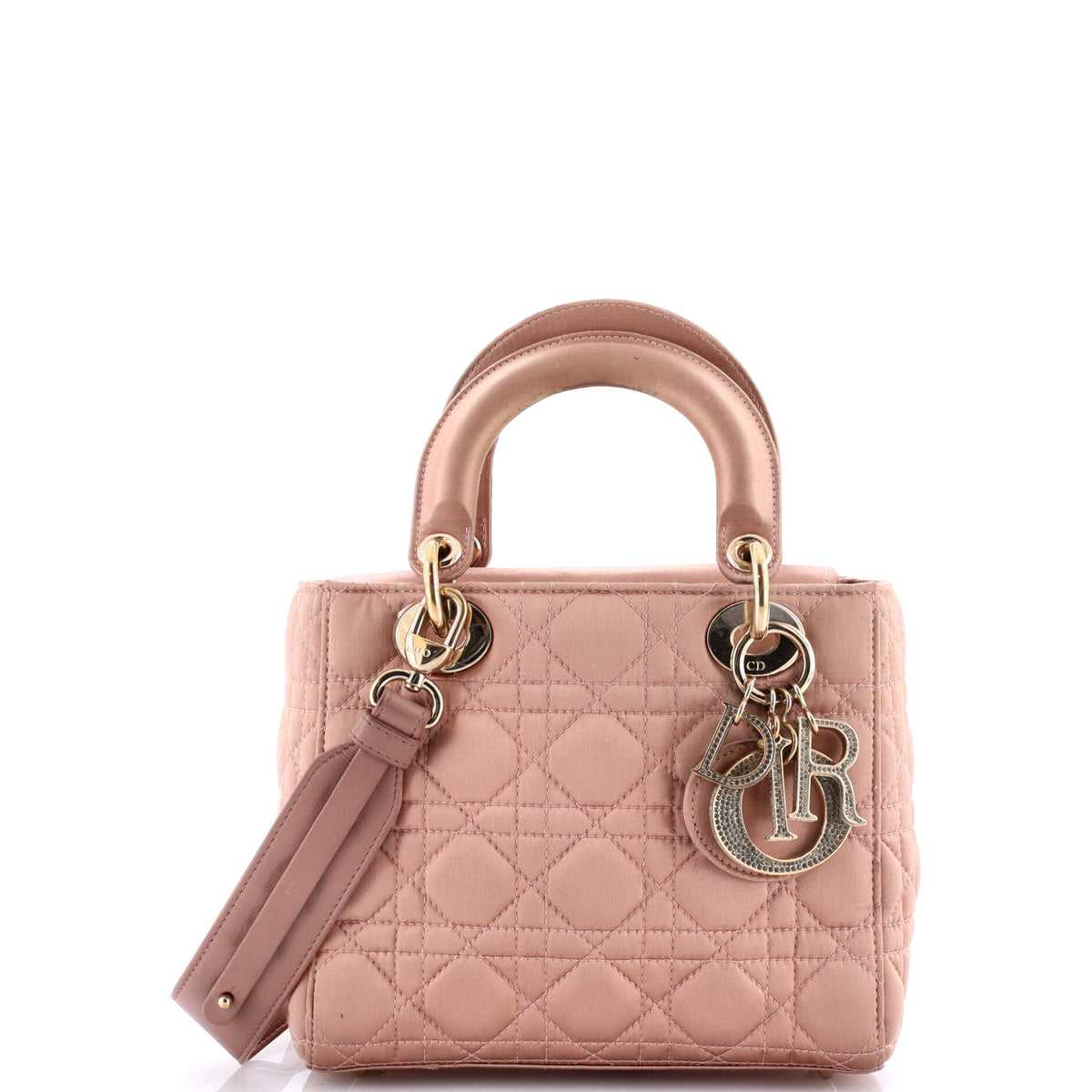 Christian Dior My ABCDior Lady Dior Bag Cannage Quilt Satin with Crystal Charms