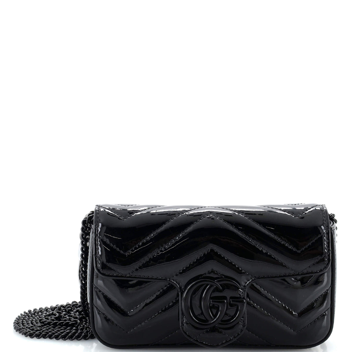 Gucci GUCCI GG Marmont Shoulder Bag Matelasse Patent Super Mini