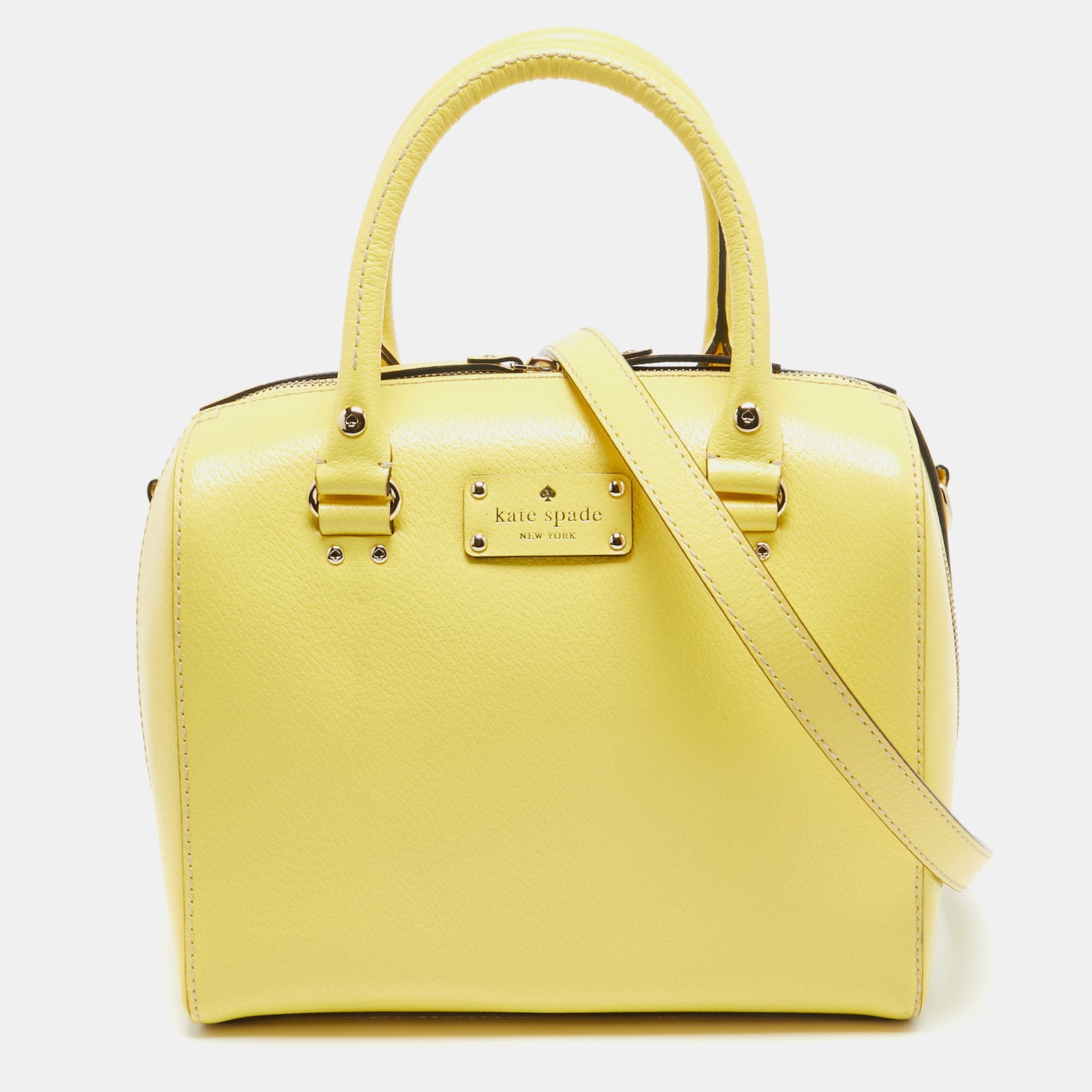 Kate Spade Yellow Leather Wellesley Alessa Satchel