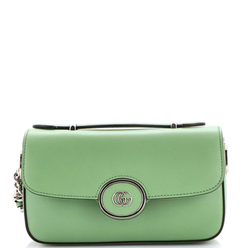 GUCCI Petite GG Flap Shoulder Bag Leather Mini
