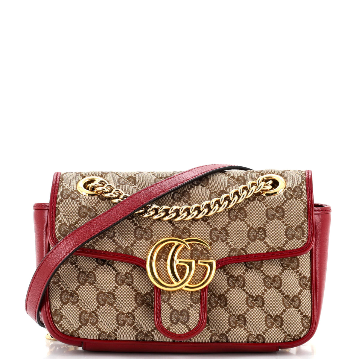 Gucci GUCCI GG Marmont Flap Bag Diagonal Quilted GG Canvas Mini