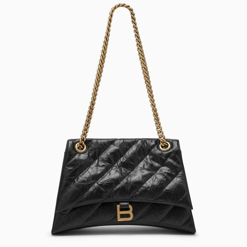 Balenciaga Women's Crush Medium Shoulder Bag in Black | Size UNICA | 716393210J1