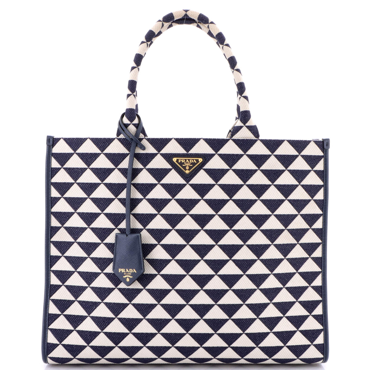 Prada PRADA Symbole Shopper Tote Jacquard Large