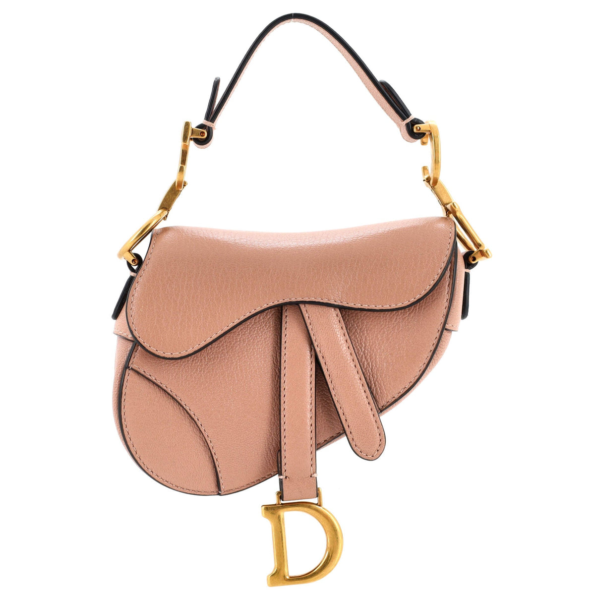 Christian Dior Saddle Handbag Leather Micro