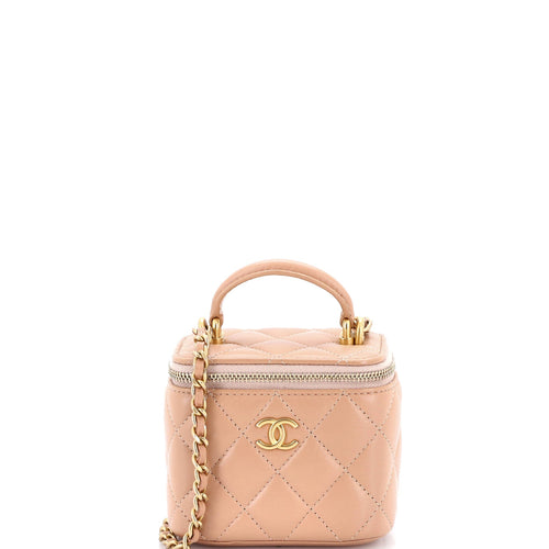 CHANEL Classic Top Handle Vanity Case with Chain Quilted Lambskin Mini