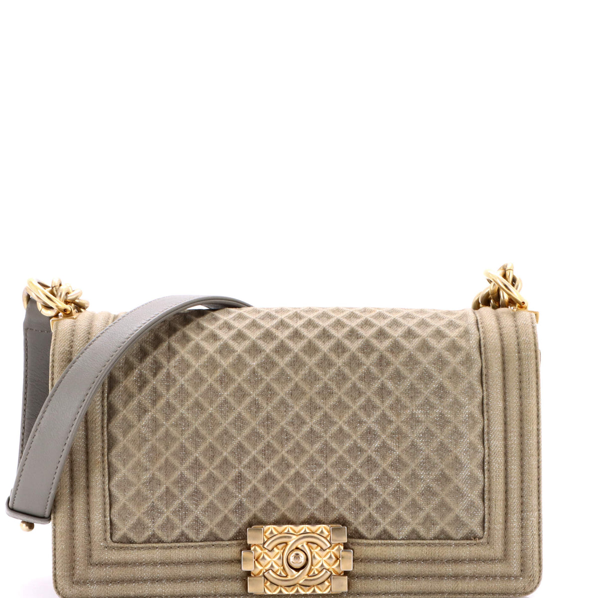 Chanel CHANEL Boy Flap Bag Quilted Denim Old Medium