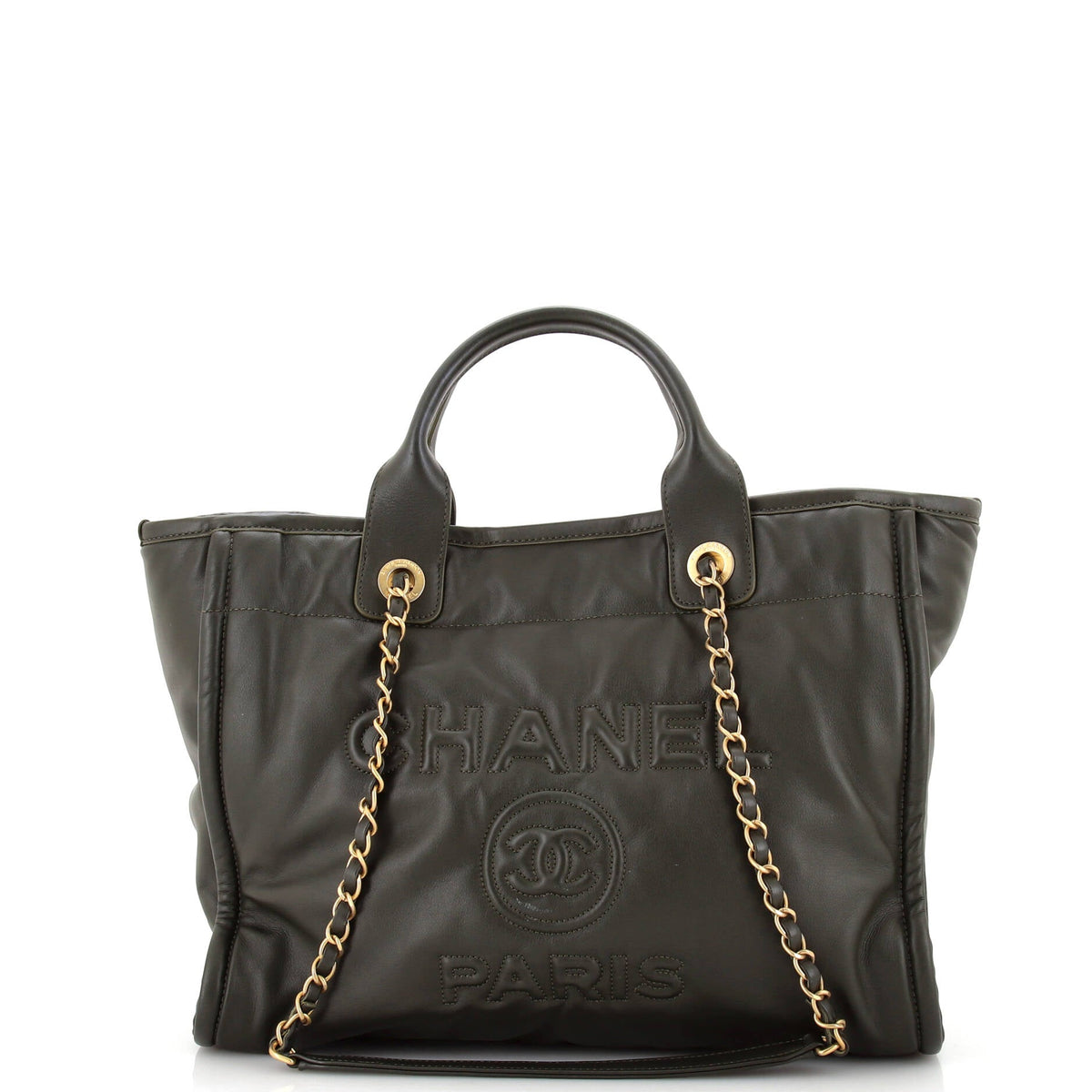 Chanel CHANEL Deauville NM Tote Embossed Calfskin Small