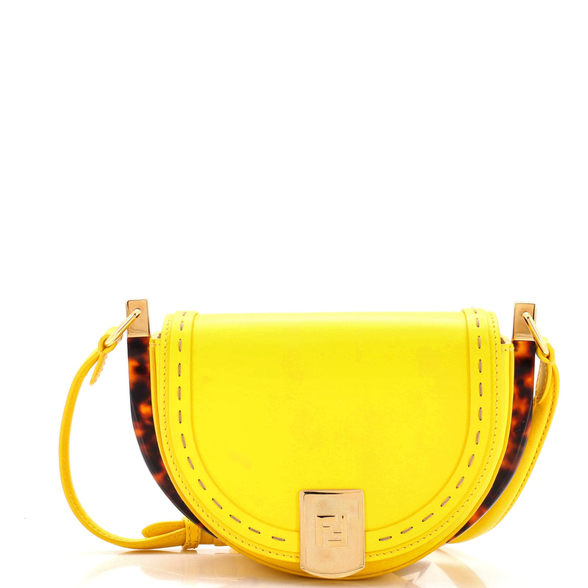 Fendi FENDI Moonlight Flap Bag Leather with Plexiglass Detail