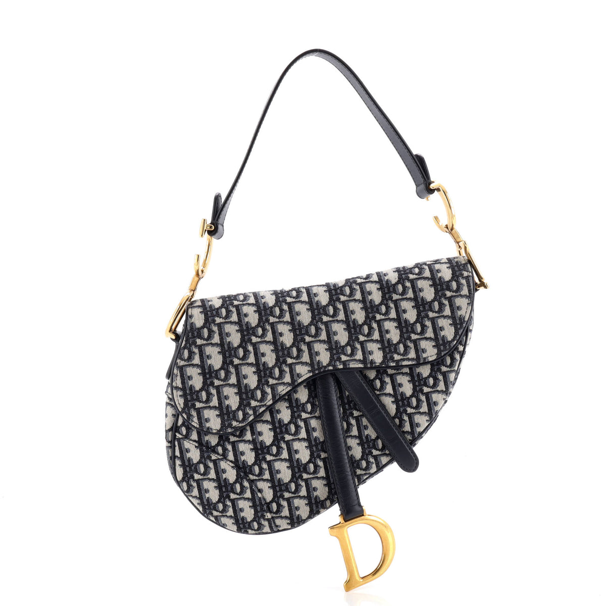Christian Dior Saddle Handbag Oblique Canvas Medium