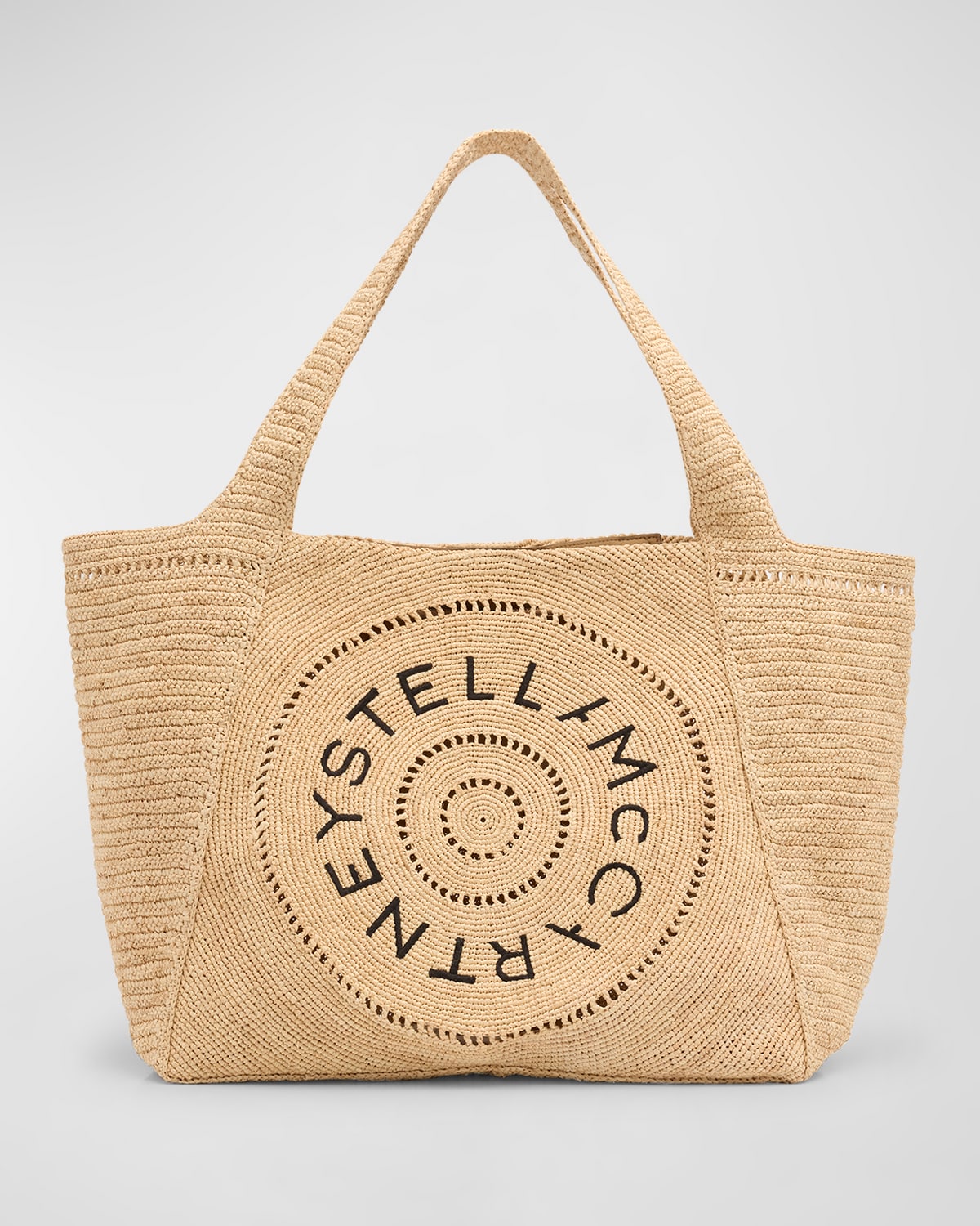 Stella McCartney Logo Eco Crochet Raffia Tote Bag