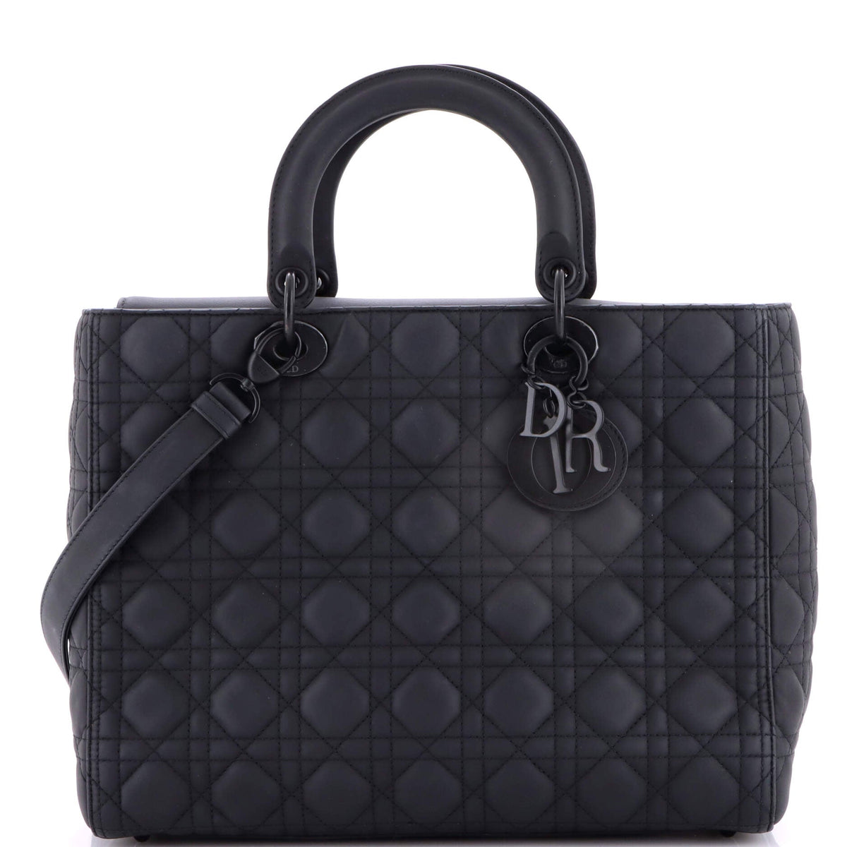 Christian Dior Ultra Matte Lady Dior Bag Cannage Quilt Calfskin Large