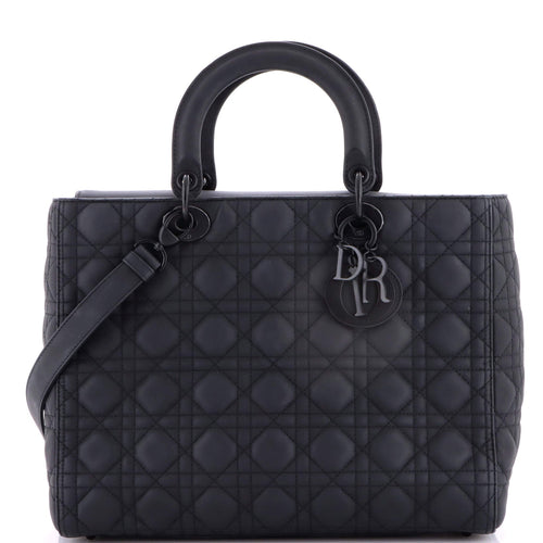 Ultra Matte Lady Dior Bag Cannage Quilt Calfskin Large