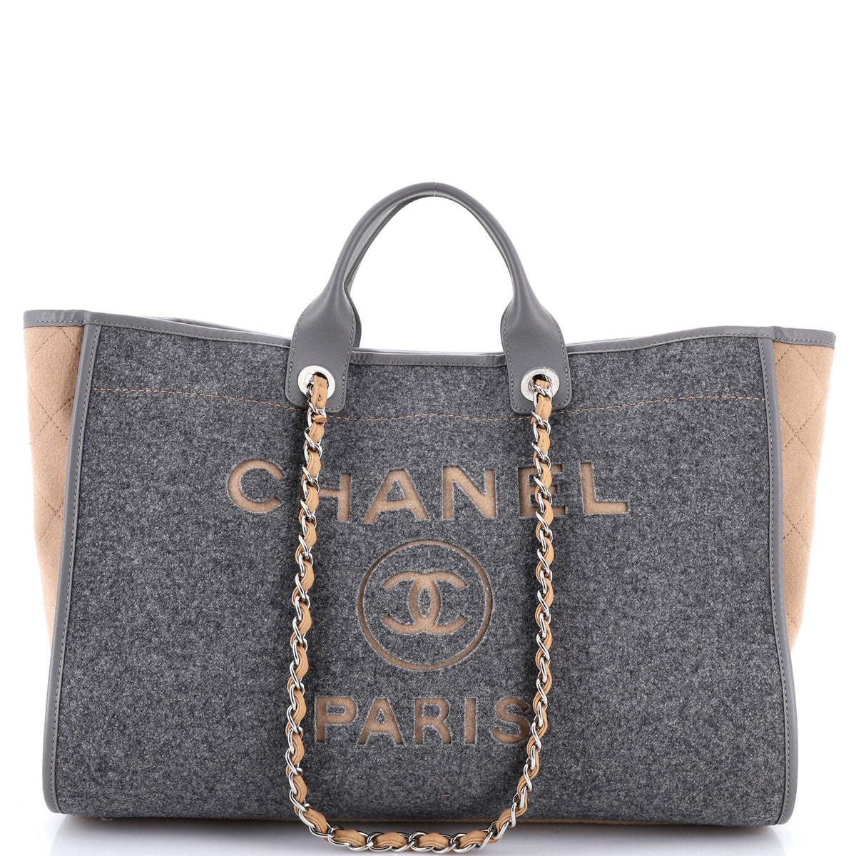 Chanel CHANEL Deauville Tote Wool Felt Large